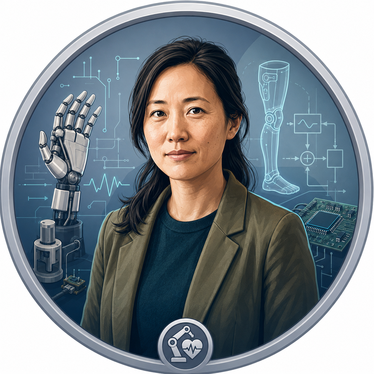 Maya Chen biomedical robotics desk art